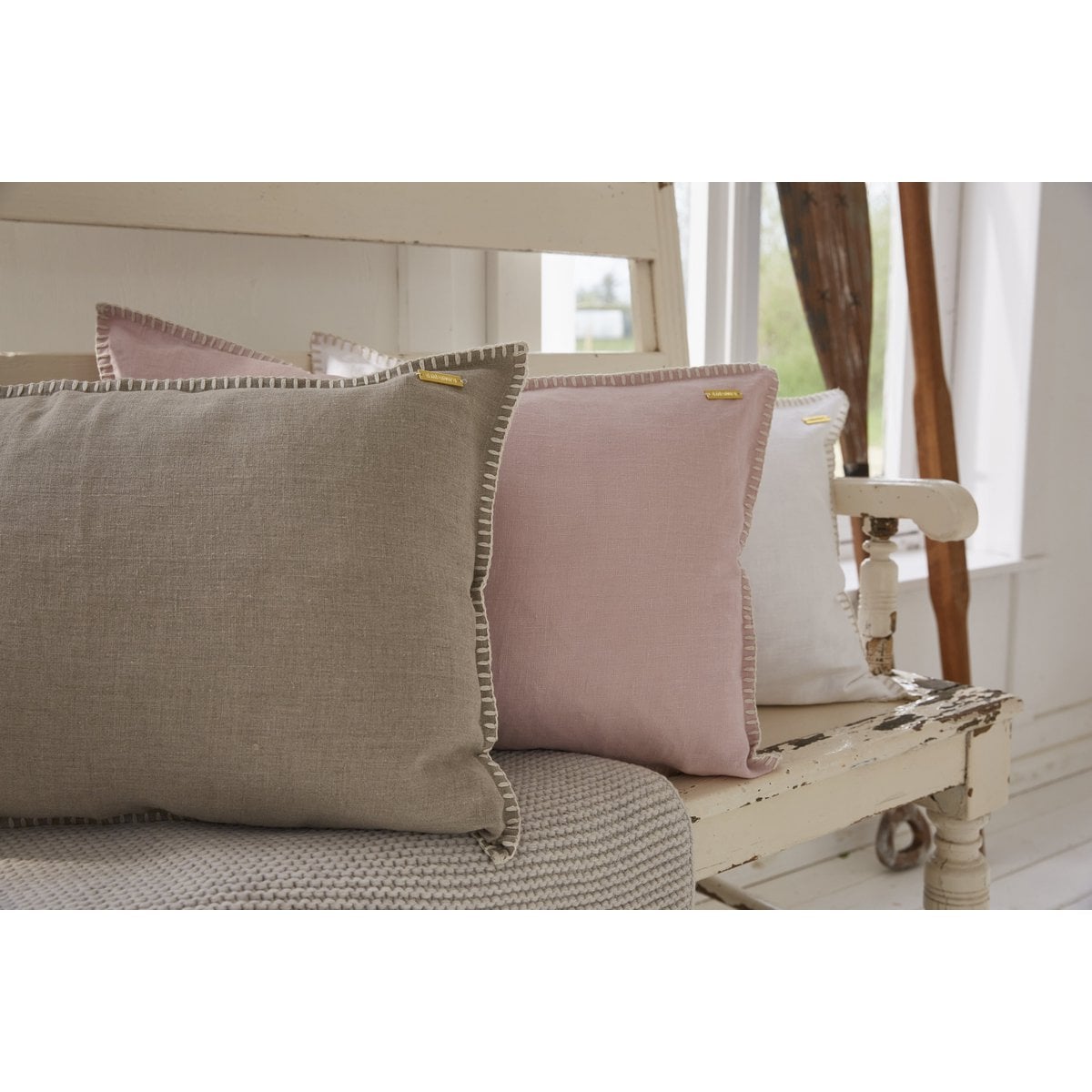Funda de cojin de lino Skagen 40x60 Beige