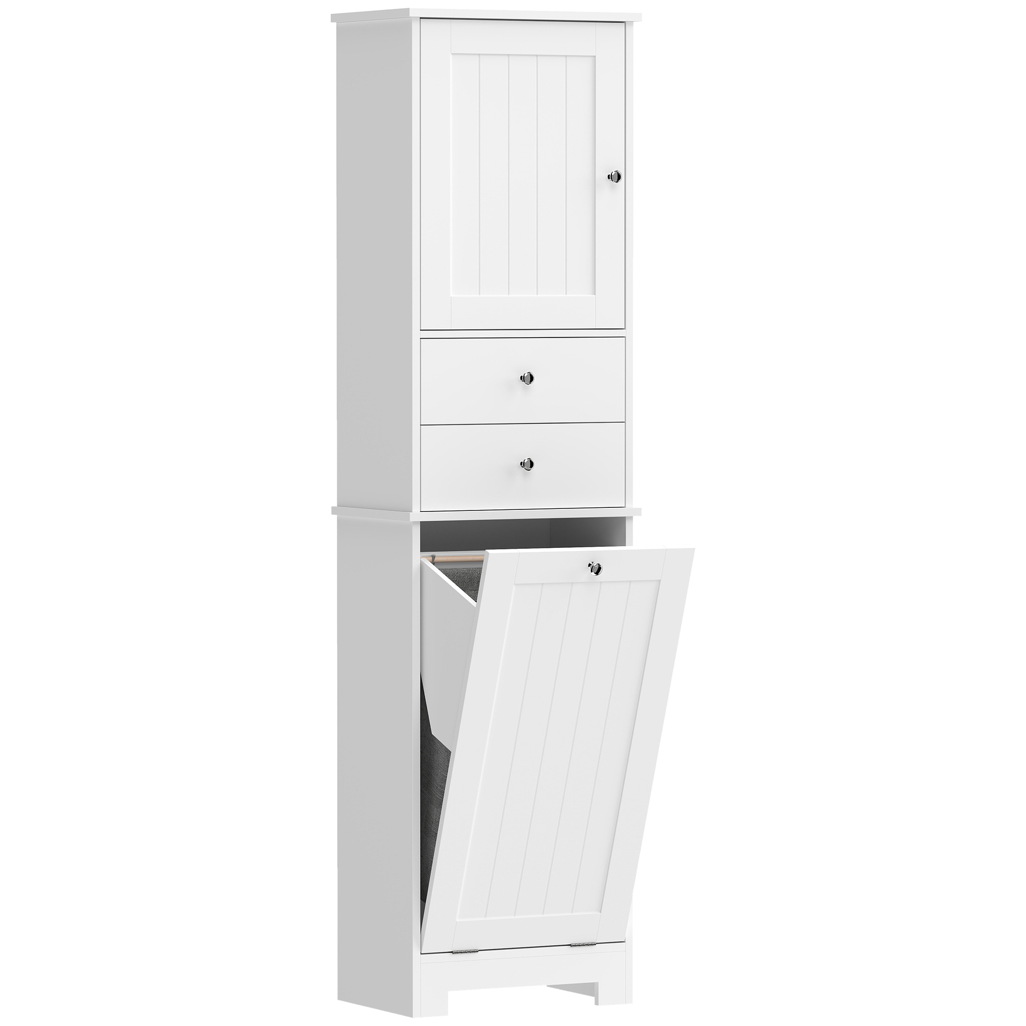 Armario Baño Oulu Cesto Ropa 2 Cajones Blanco