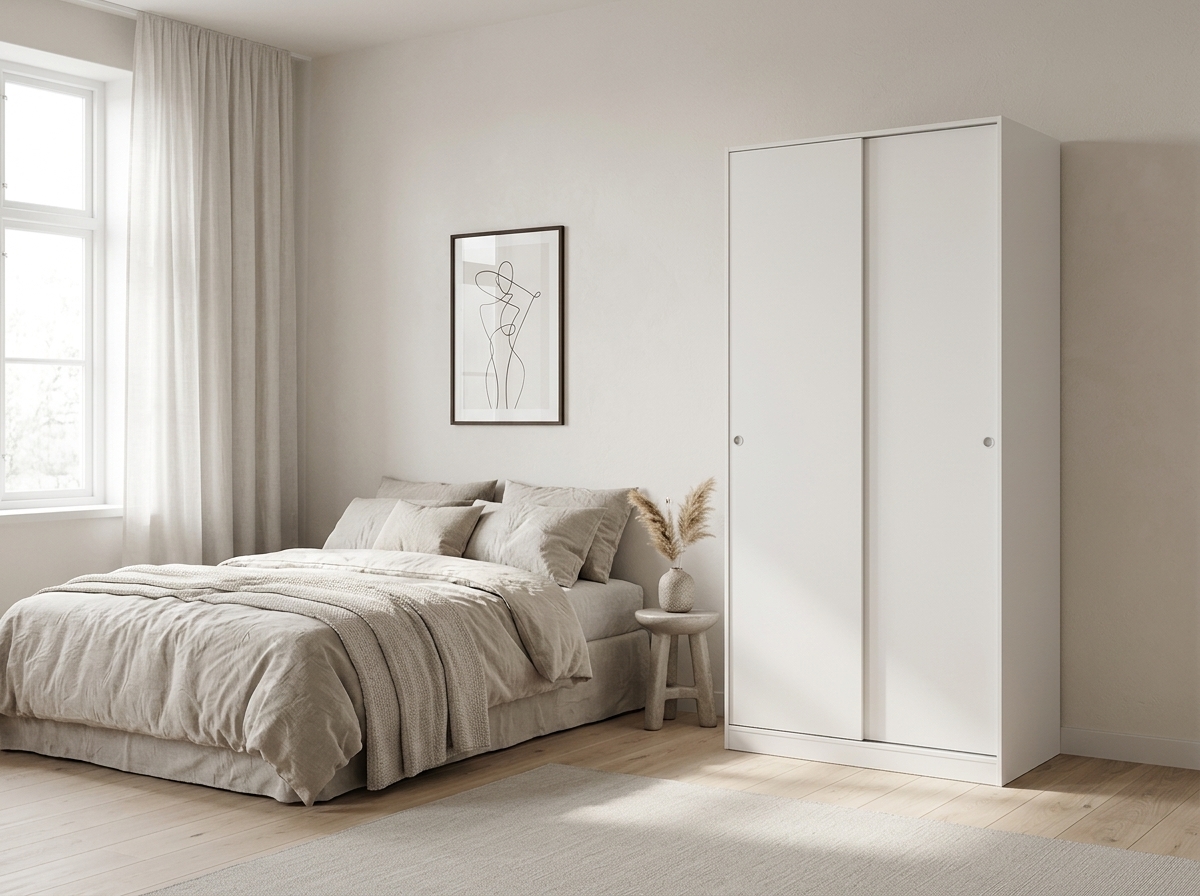 Muebles nórdicos en Guadalajara: Armario Oslo correderas 100 cm · blanco