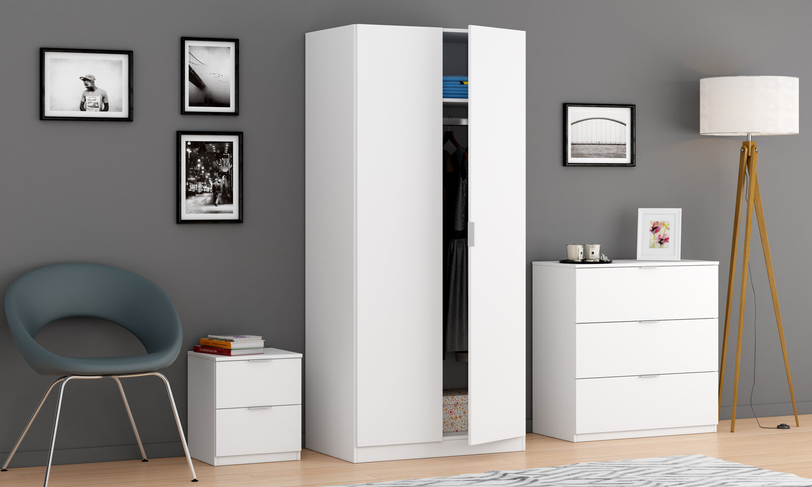 Armario Saga 2 puertas blanco 81 cm con envío a Soria