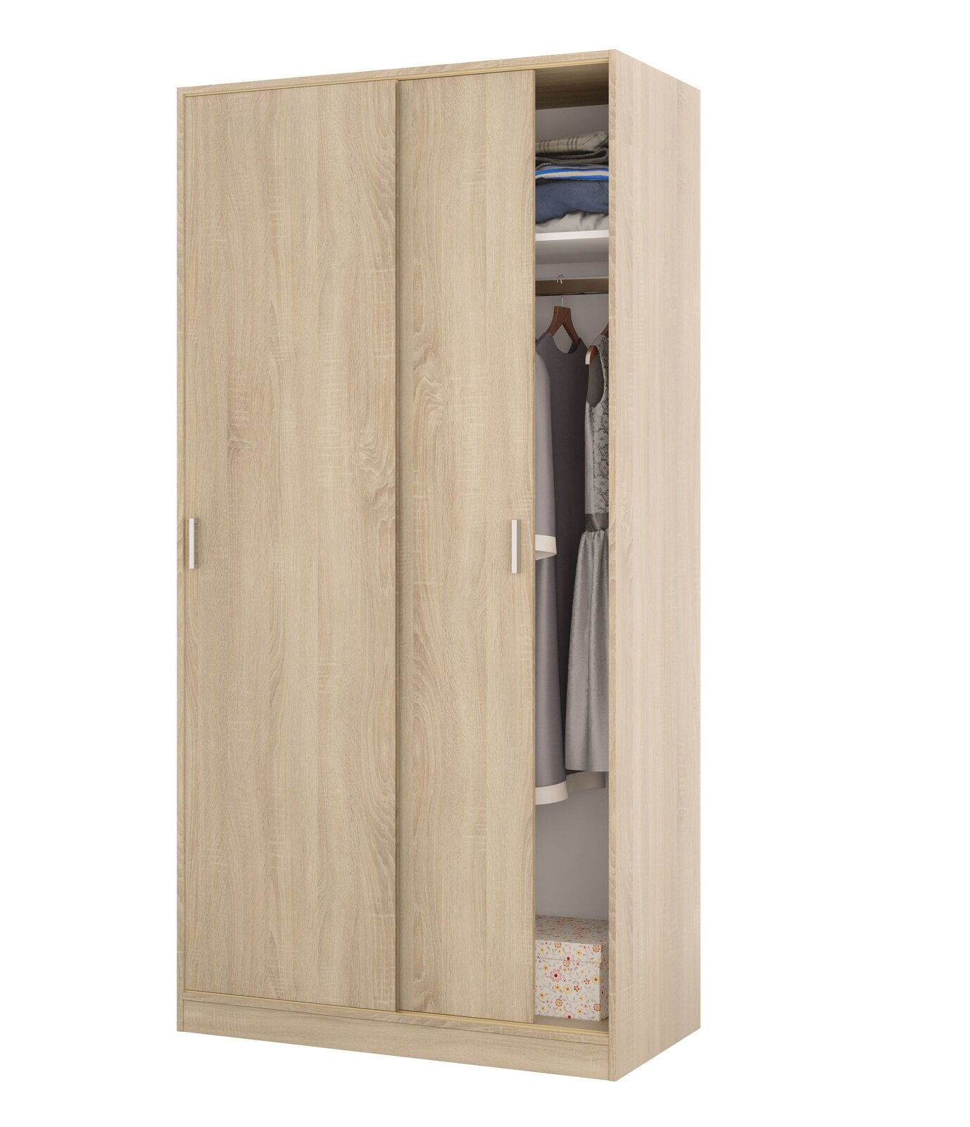 Muebles nórdicos en Móstoles: Armario Senja puertas correderas Roble Nórdico 100 cm