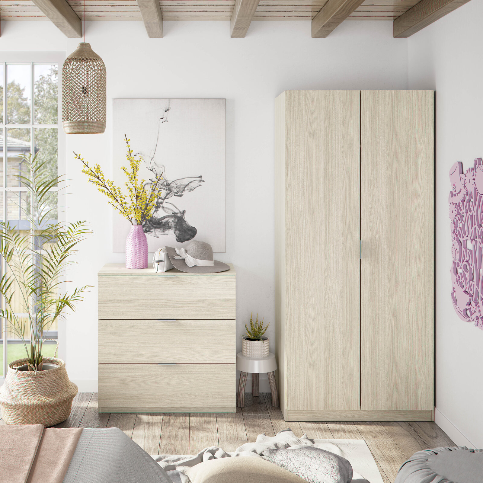 Cómoda Ronja 3 cajones roble 77 cm con envío a Burgos