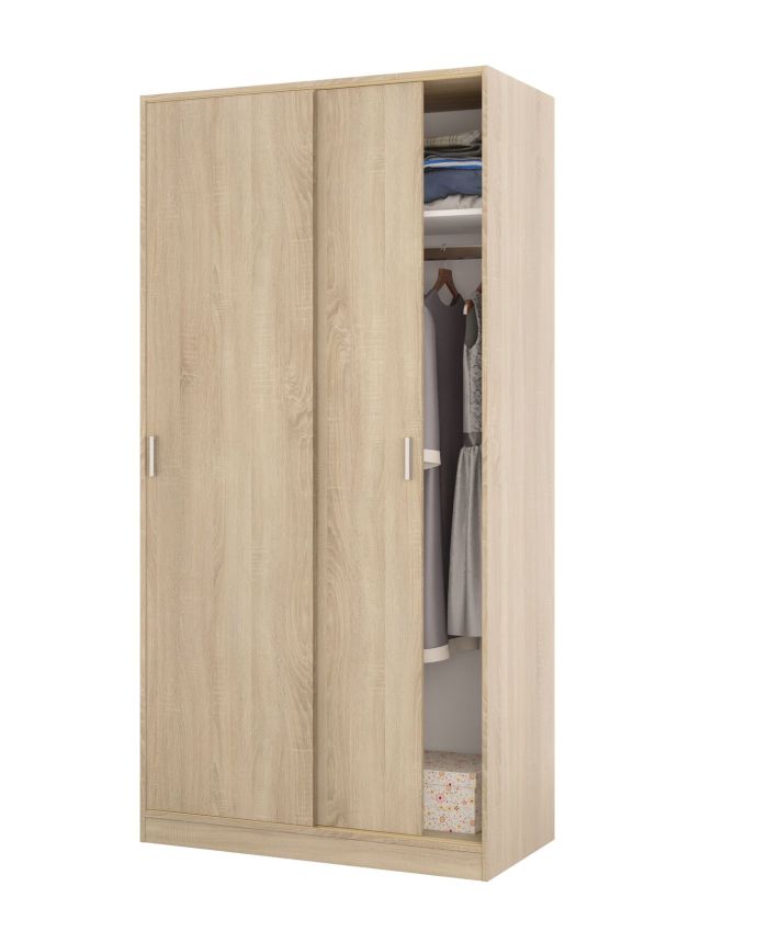 Armario Senja puertas correderas Roble Canadian 100 cm