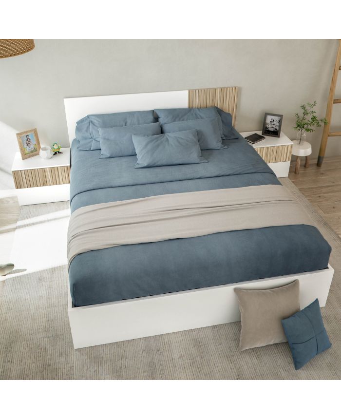 Cabecero Viggo Blanco Artik con Mesitas 160 cm