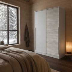 Armario Sissel 2 puertas correderas blanco nórdico 120 cm