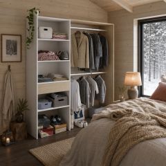 Armario vestidor Greta 158 cm roble y blanco