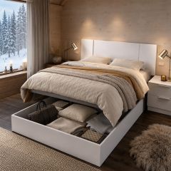 Cabezal cama 135+2 mesitas + canape recto 135 237x96 blanco