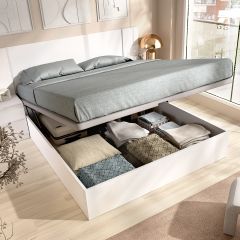 Cabezal cama 150+2 mesitas + canape recto 150 251x96 blanco