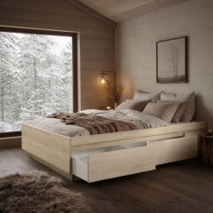 Cama Hedda Roble Nórdico 150 cm con 4 Cajones