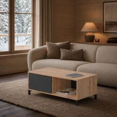 Mesa de centro Idun roble y gris antracita 100 cm