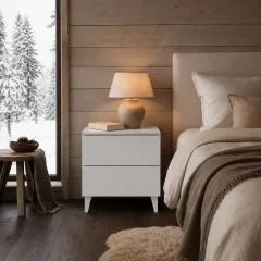 Mesita Silje blanco brillo 50 cm
