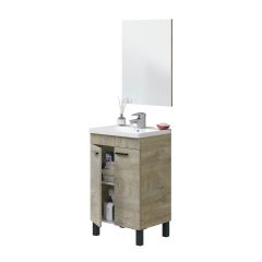 Mueble de baño Brynja 2 puertas con espejo roble 50 cm (lavabo no incluido)