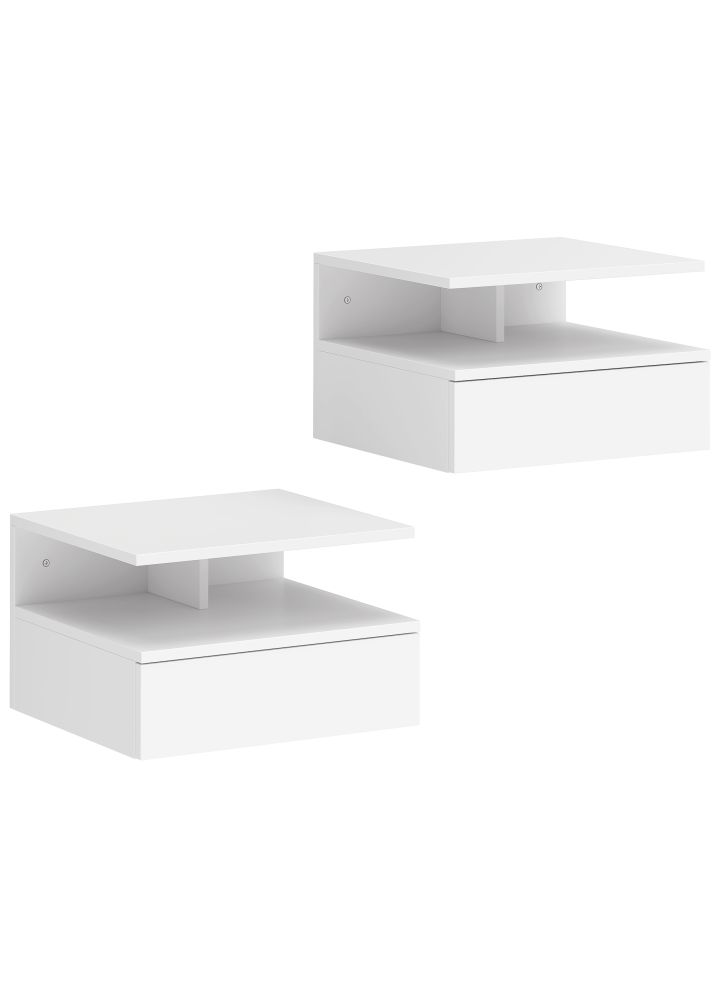 Pack 2 Mesitas Noche Visby Flotantes Blanco