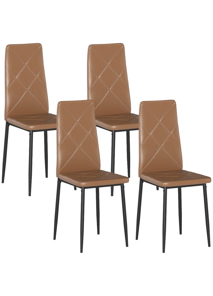 Pack 4 Sillas Kuopio Piel Sintética Marrón