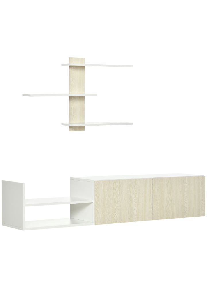 Conjunto Salón Oslo Estante y Mesa TV Natural