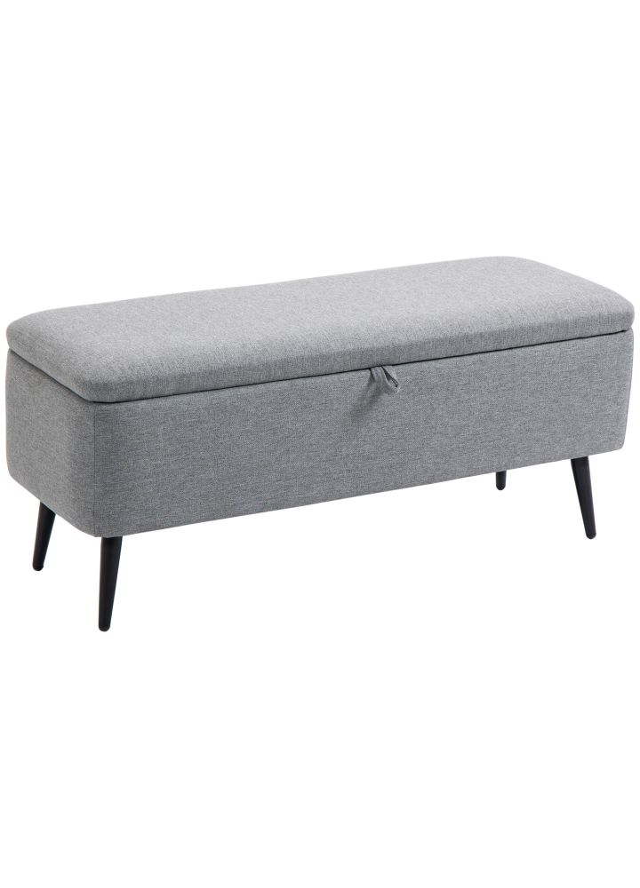 Banco Jokkmokk Almacenaje Tapa Abatible Gris