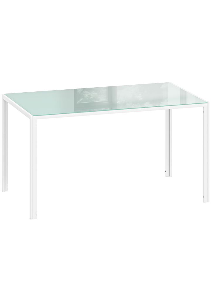 Mesa Comedor Helsingborg Cristal Rectangular Blanco