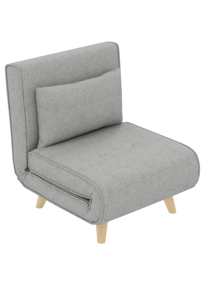 Sillón Cama Trondheim Lino Sintético Gris