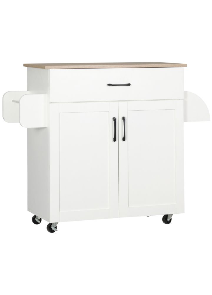 Carro Cocina Åland Cajón 2 Puertas Barra Blanco