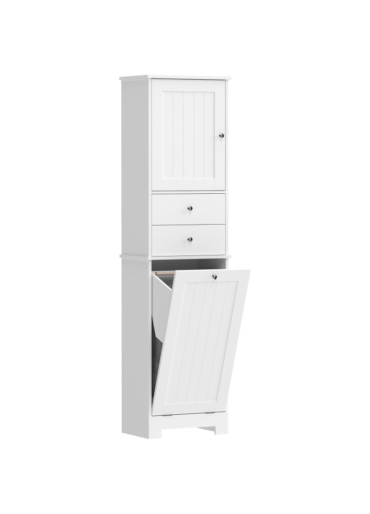 Armario Baño Oulu Cesto Ropa 2 Cajones Blanco