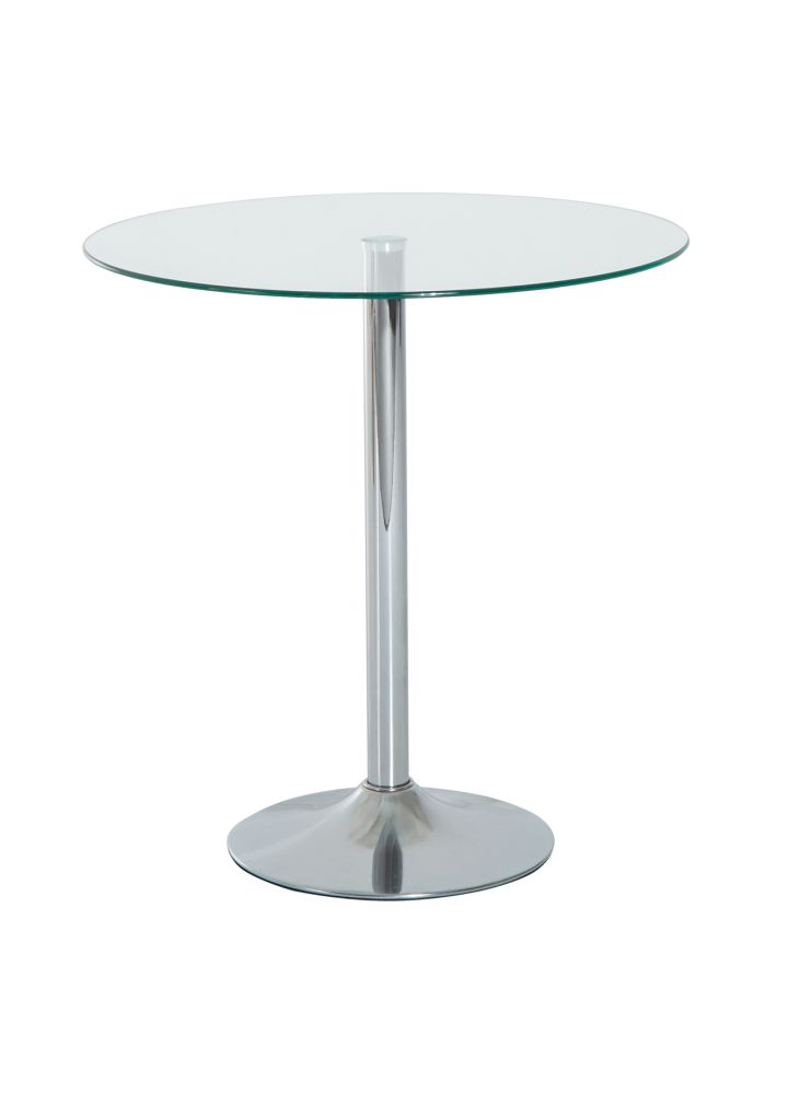 Mesa Comedor Reykjavik Redonda Cristal Plateada