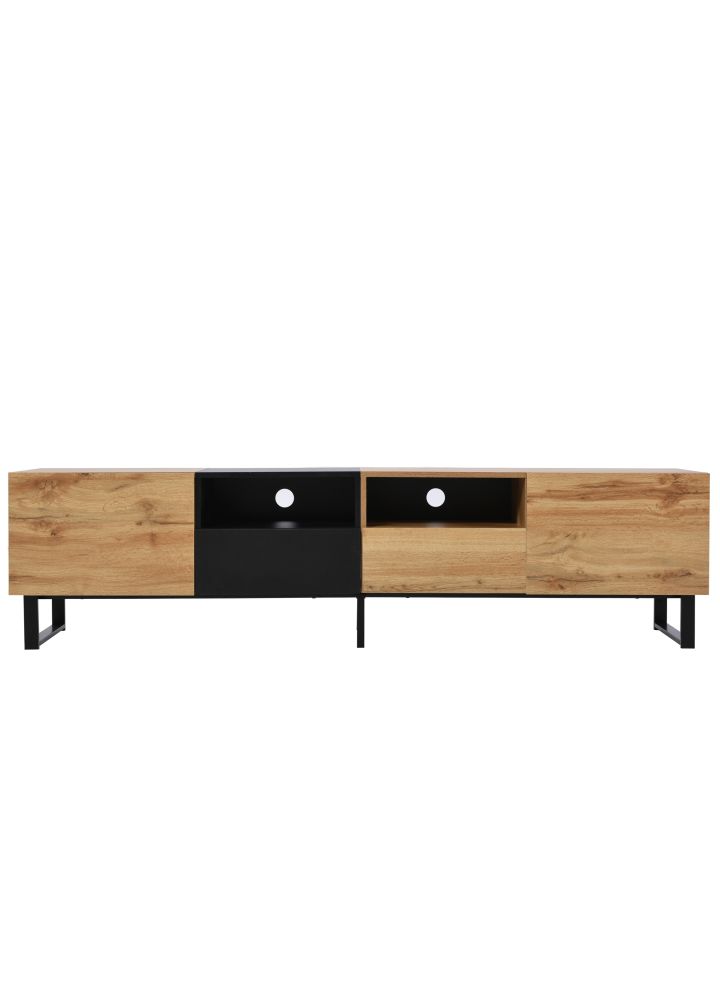 Mueble TV Oslo Robusto Natural y Negro