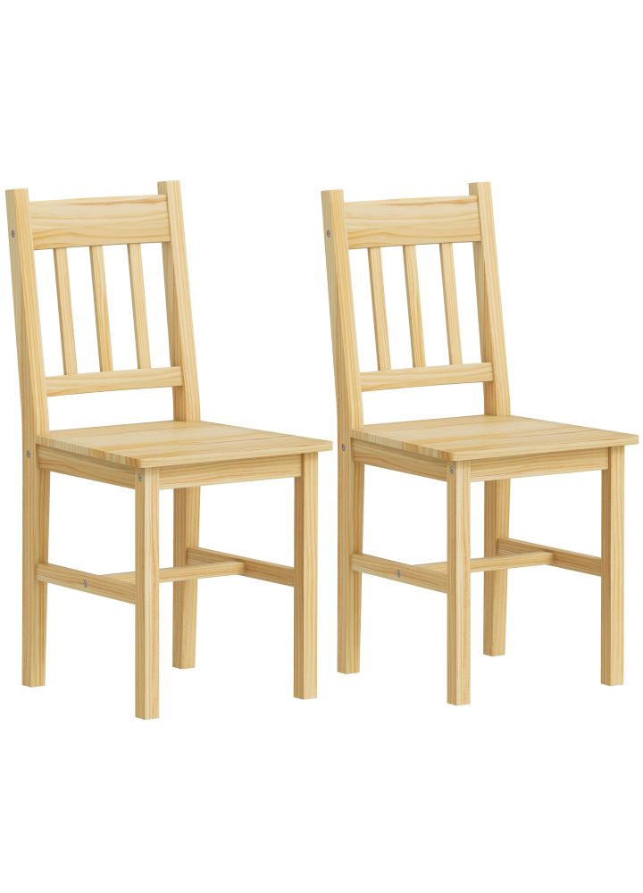 Pack 2 Sillas Kuopio Madera Listones Natural