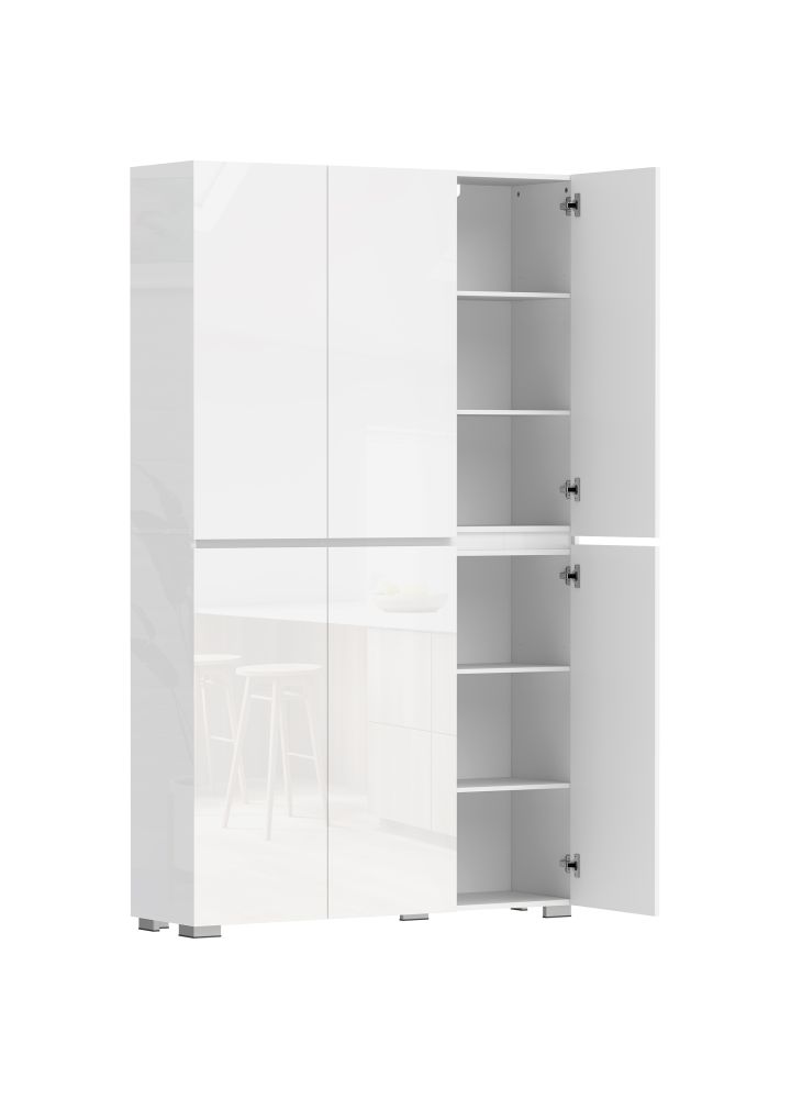 Aparador Alto Drammen 6 Puertas Brillante Blanco