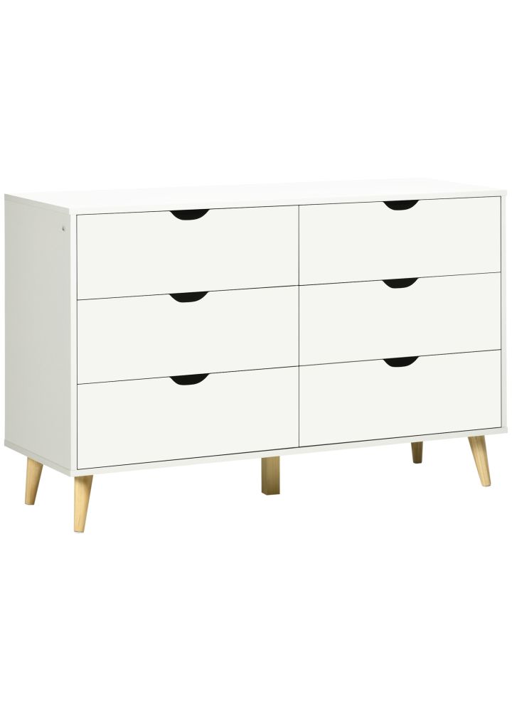 Cómoda Malmö 6 Cajones Moderna Blanco