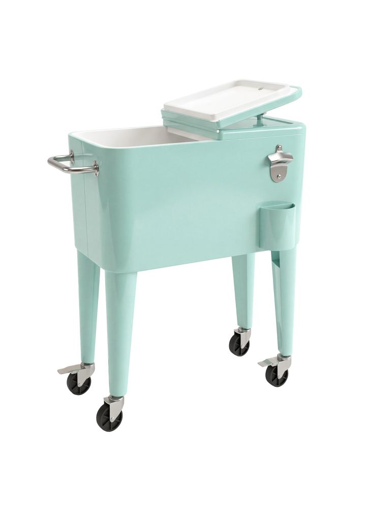 Carro Bebidas Porvoo Refrigerado con Ruedas Verde Claro