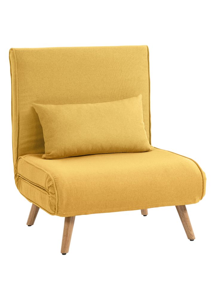 Sillón Cama Bergen Individual Plegable Amarillo