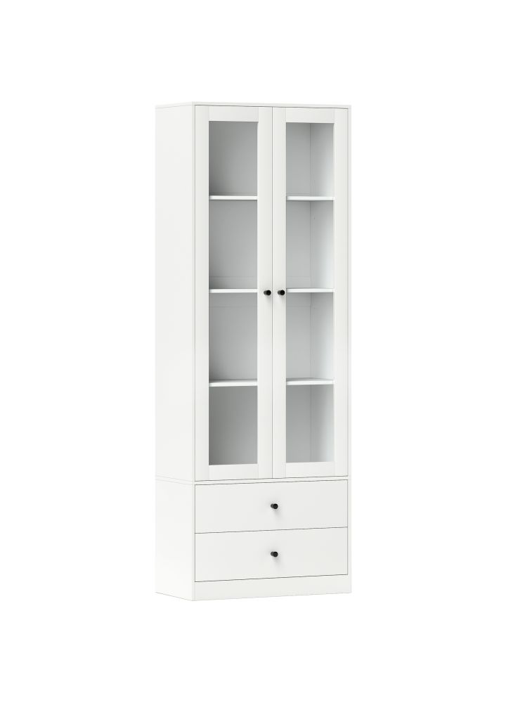 Armario Drammen Vitrinas 2 Cajones Blanco