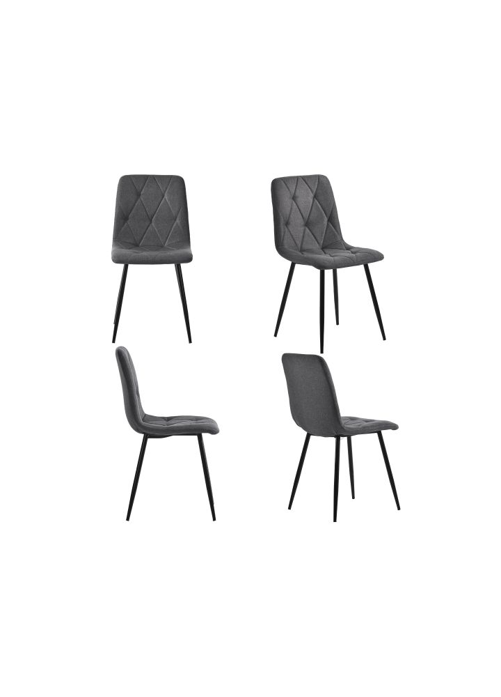 Pack 4 Sillas Rovaniemi Tapizadas Lino Gris
