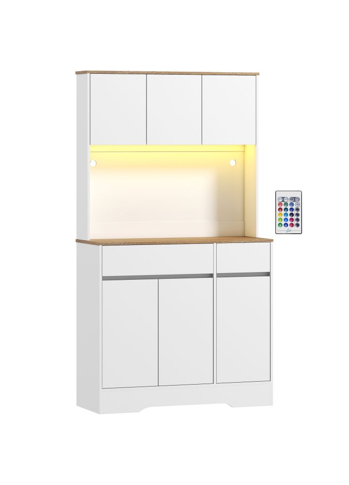Aparador Cocina Drammen LED RGB 6 Puertas Blanco