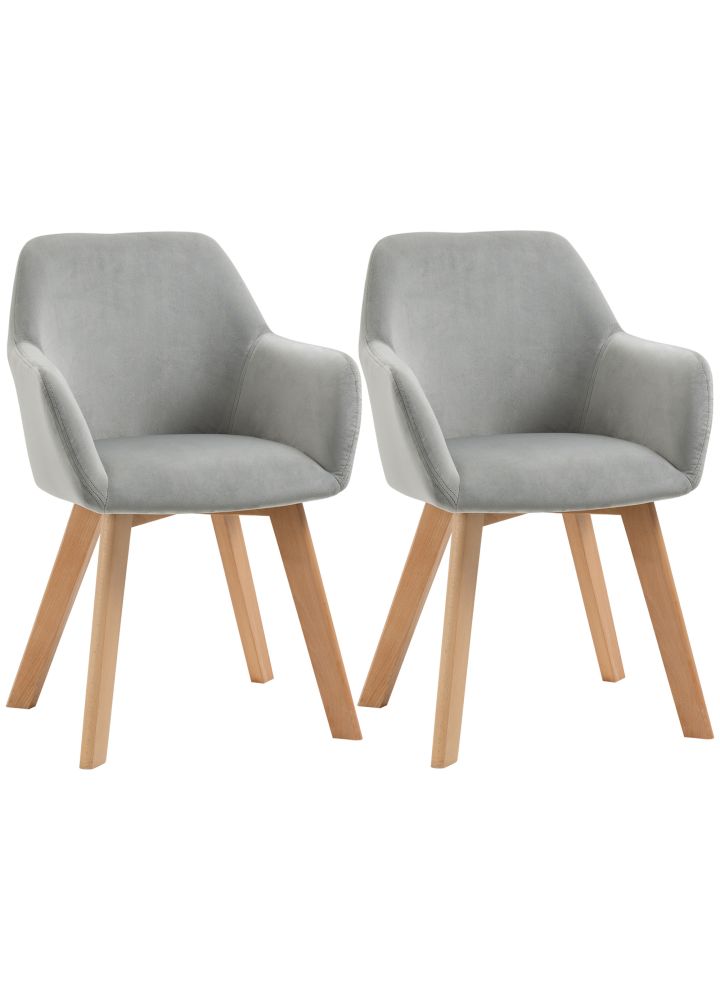Pack 2 Sillas Helsinki Terciopelo Gris