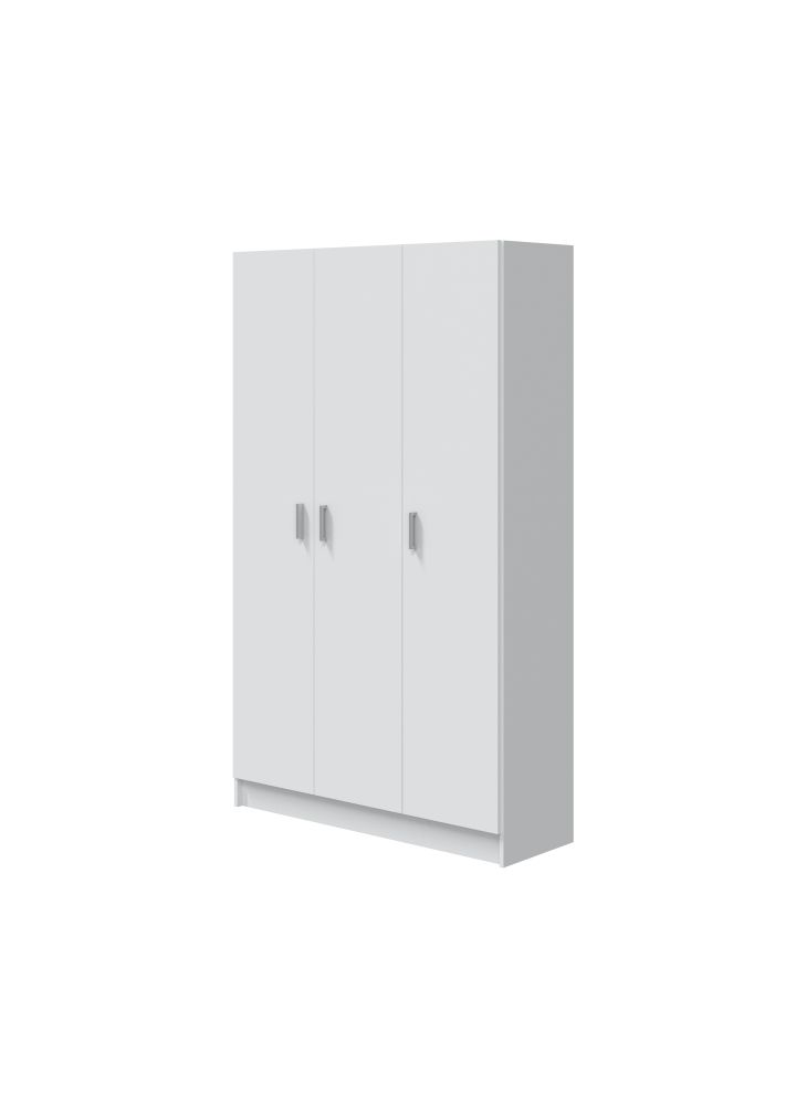 Armario escobero Erling blanco mate 109 cm con estantes regulables diseño escandinavo