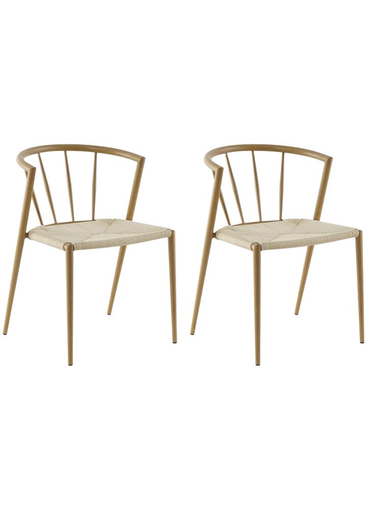 Pack 2 Sillas Rovaniemi Cuerda Papel Roble y Crema