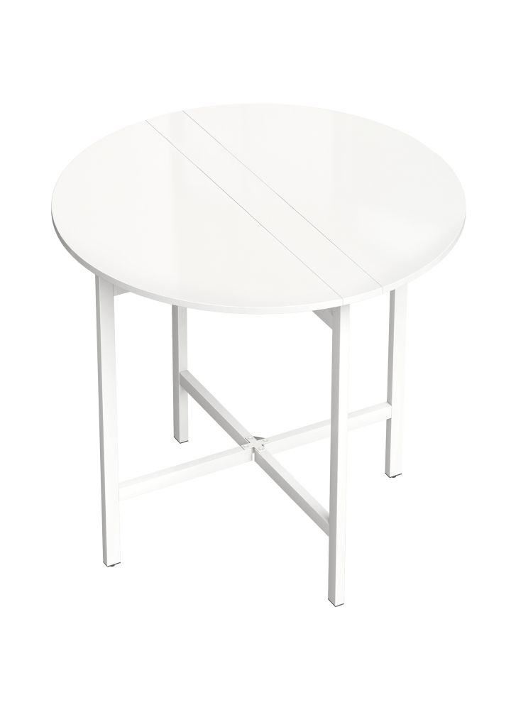 Mesa Comedor Helsingborg Plegable Redonda Blanco