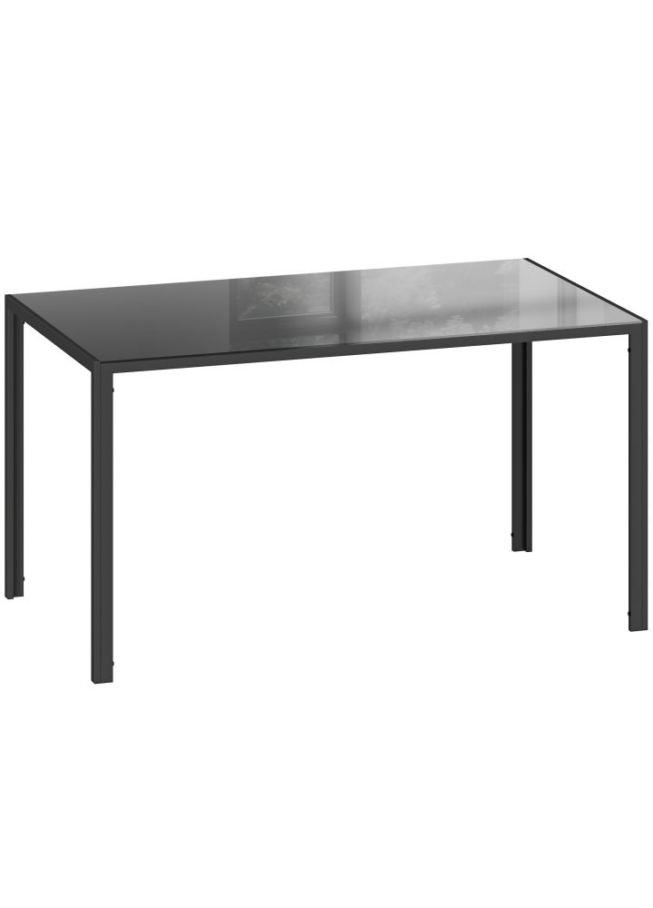 Mesa Comedor Malmö Cristal Rectangular Negro