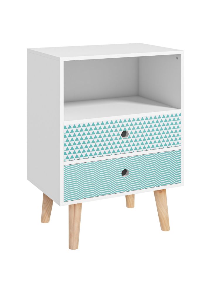 Cómoda Kalmar 2 Cajones Estante Blanco
