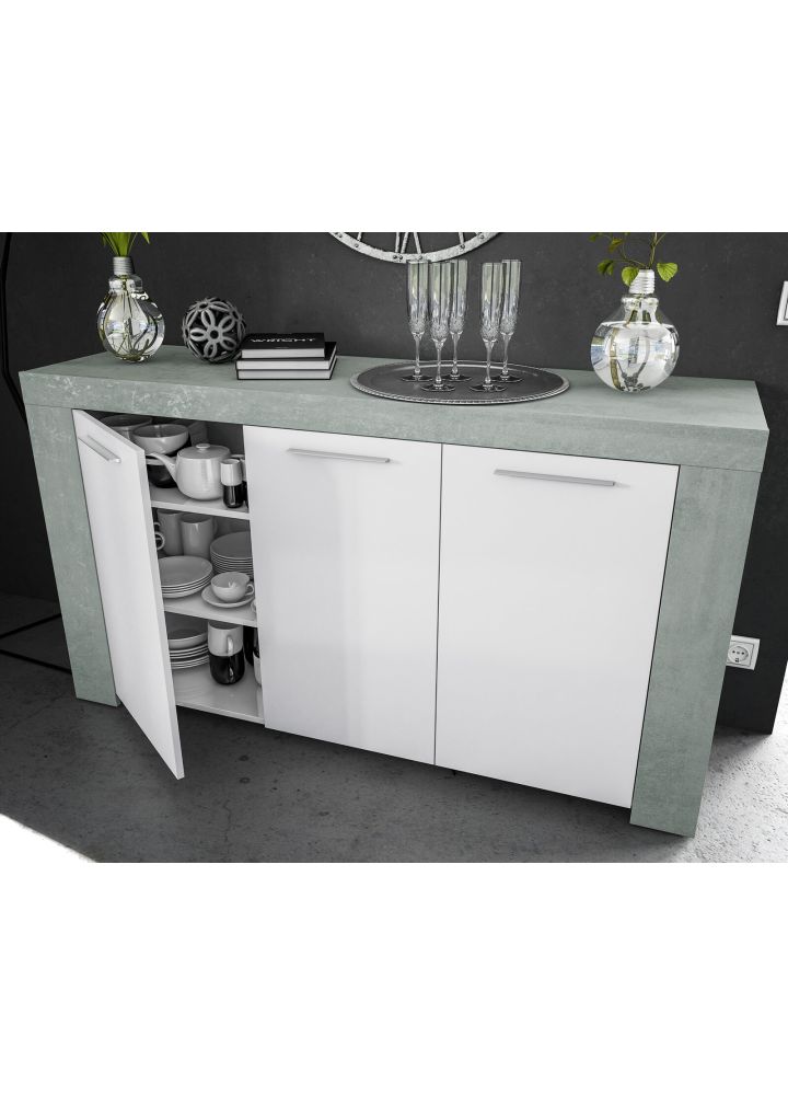 Aparador Frode Blanco Artik y Cemento 144 cm