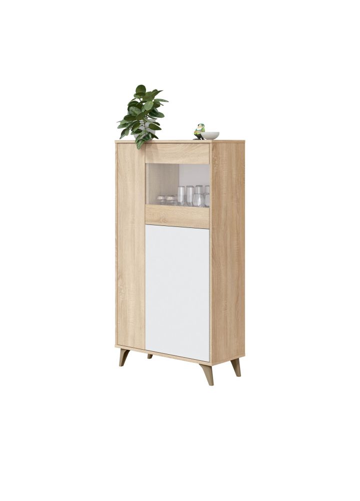 Vitrina Selma blanco nórdico 77 cm