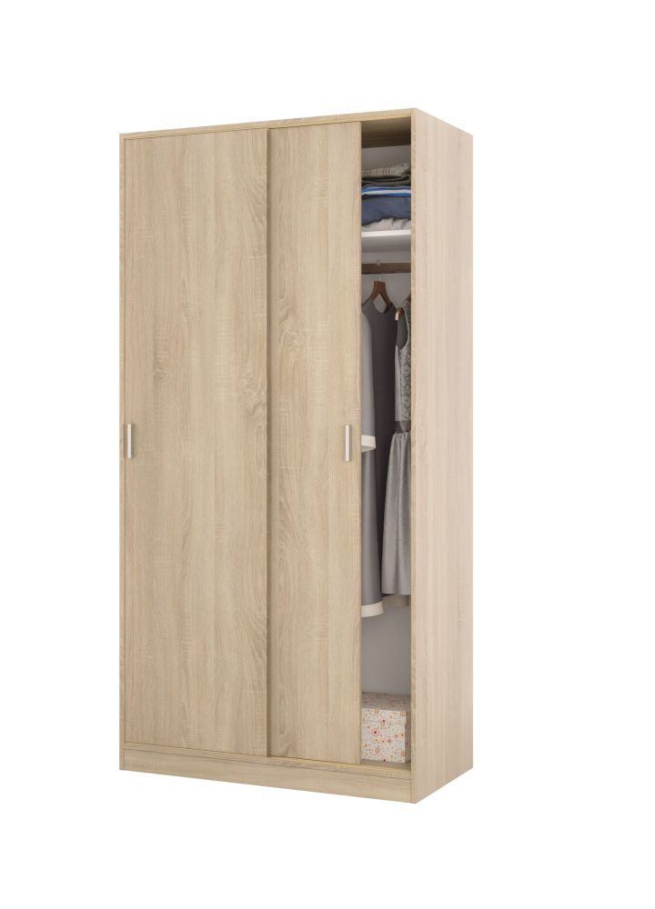 Armario Senja puertas correderas Roble Canadian 100 cm