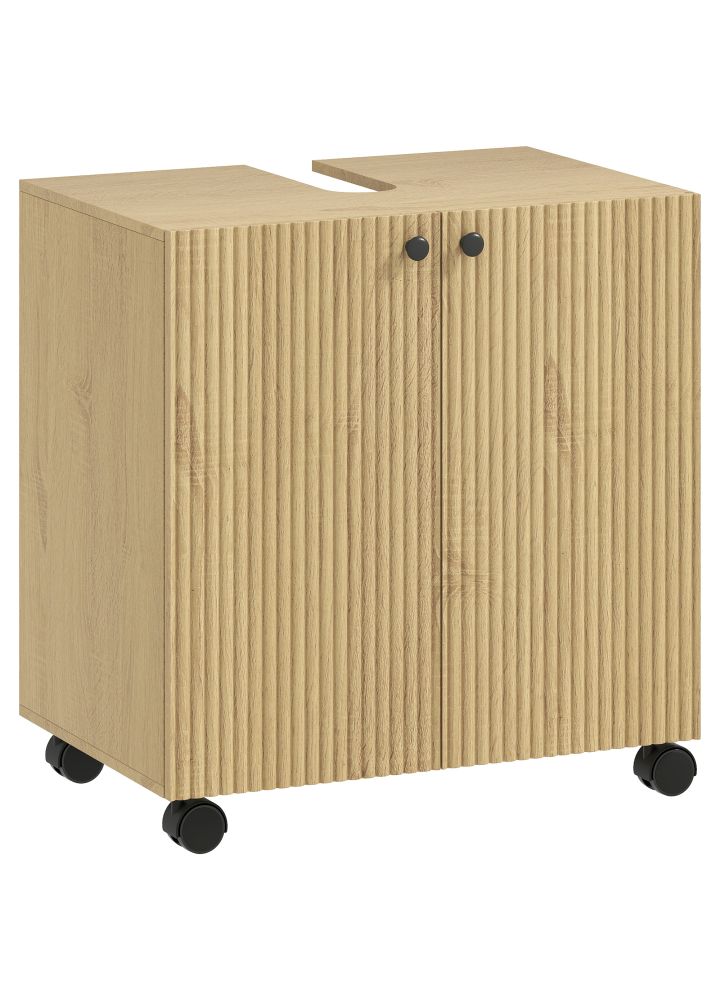 Mueble Bajo Lavabo Vaasa 3 Niveles Ruedas Madera