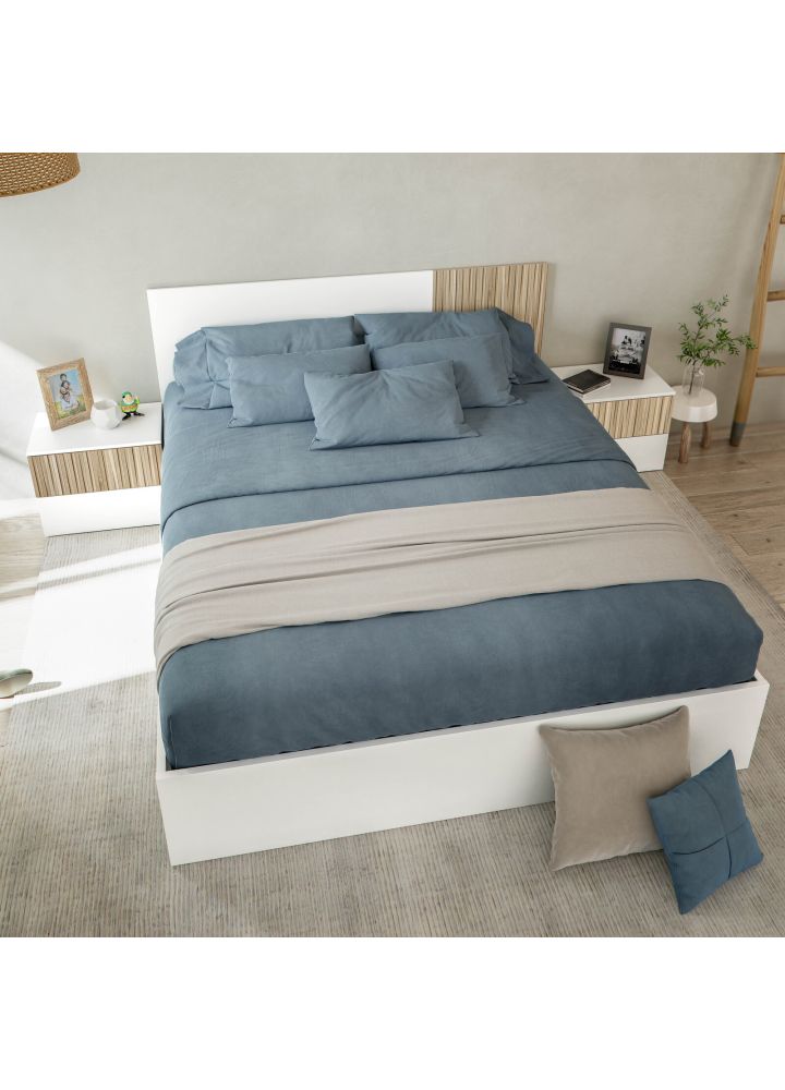 Cabecero Viggo Blanco Artik con Mesitas 160 cm