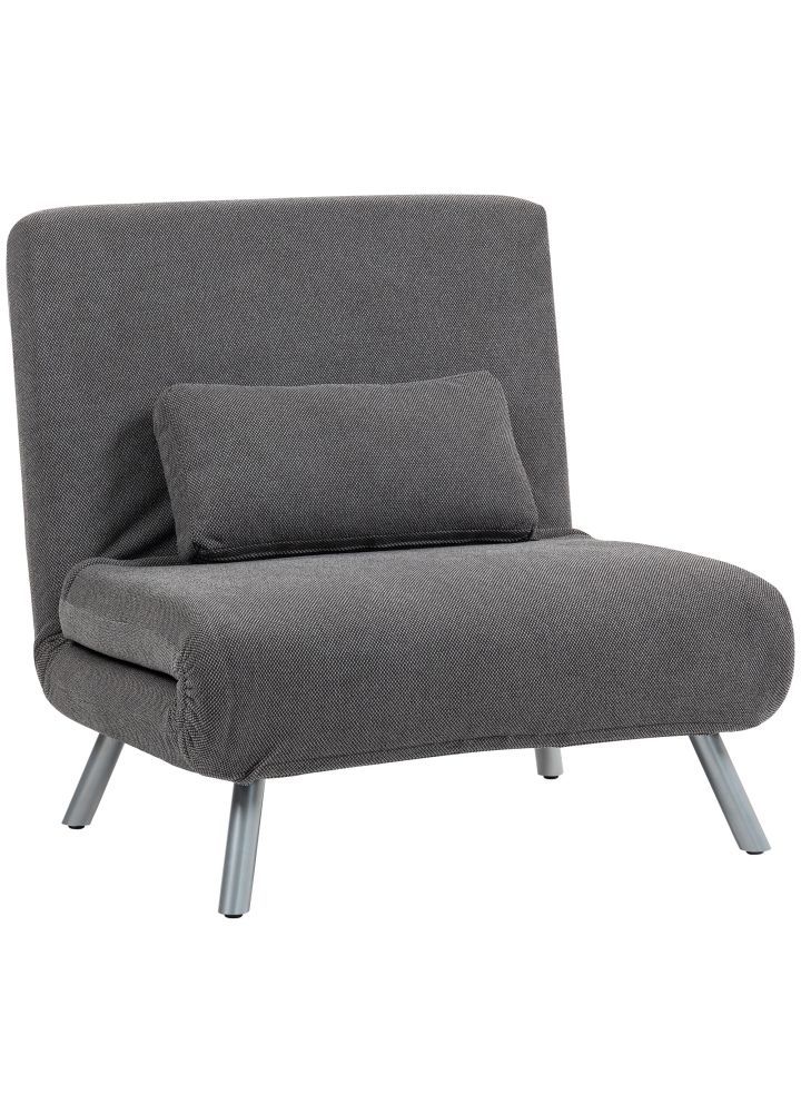 Sofá Cama Bergen 1 Plaza Plegable Gris Jaspeado