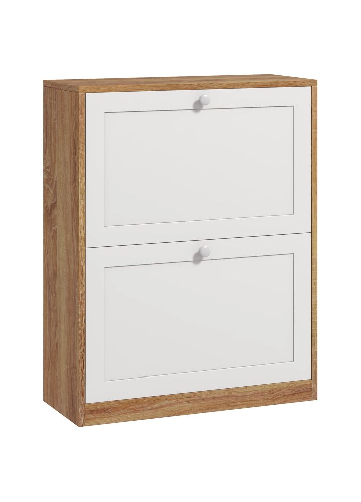 Zapatero Kirkenes Estrecho 2 Puertas Natural y Blanco