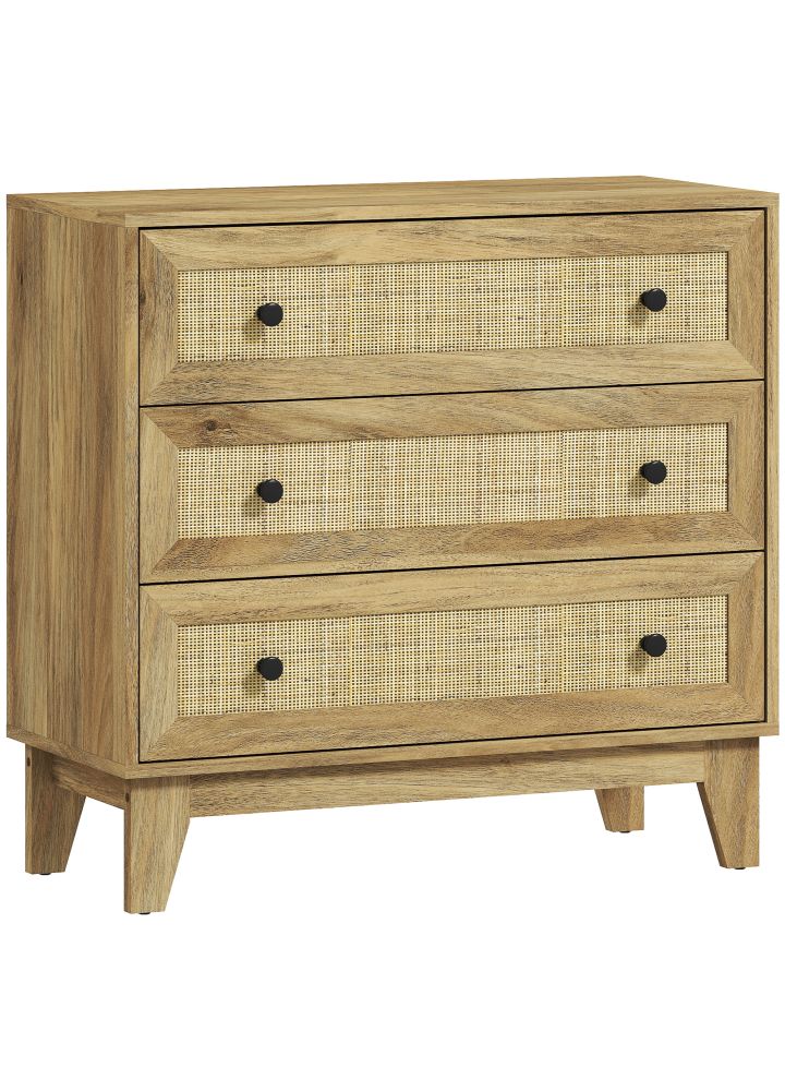 Cómoda Kalmar 3 Cajones Ratán Cannage Natural