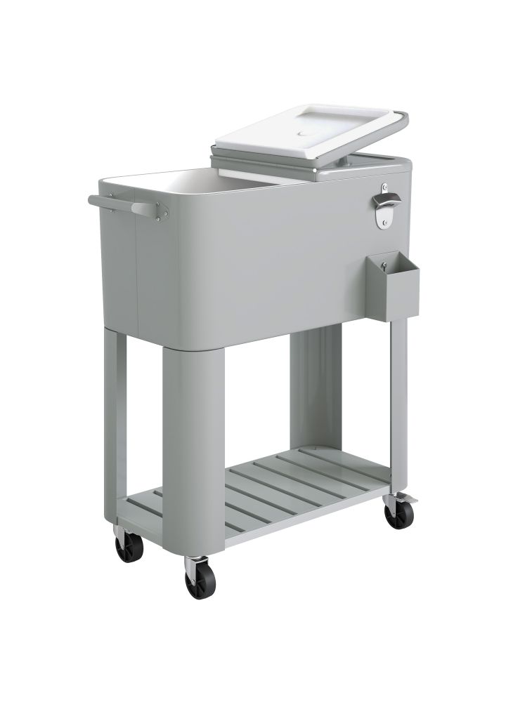 Carrito Nevera Åland 76L con Ruedas Plata
