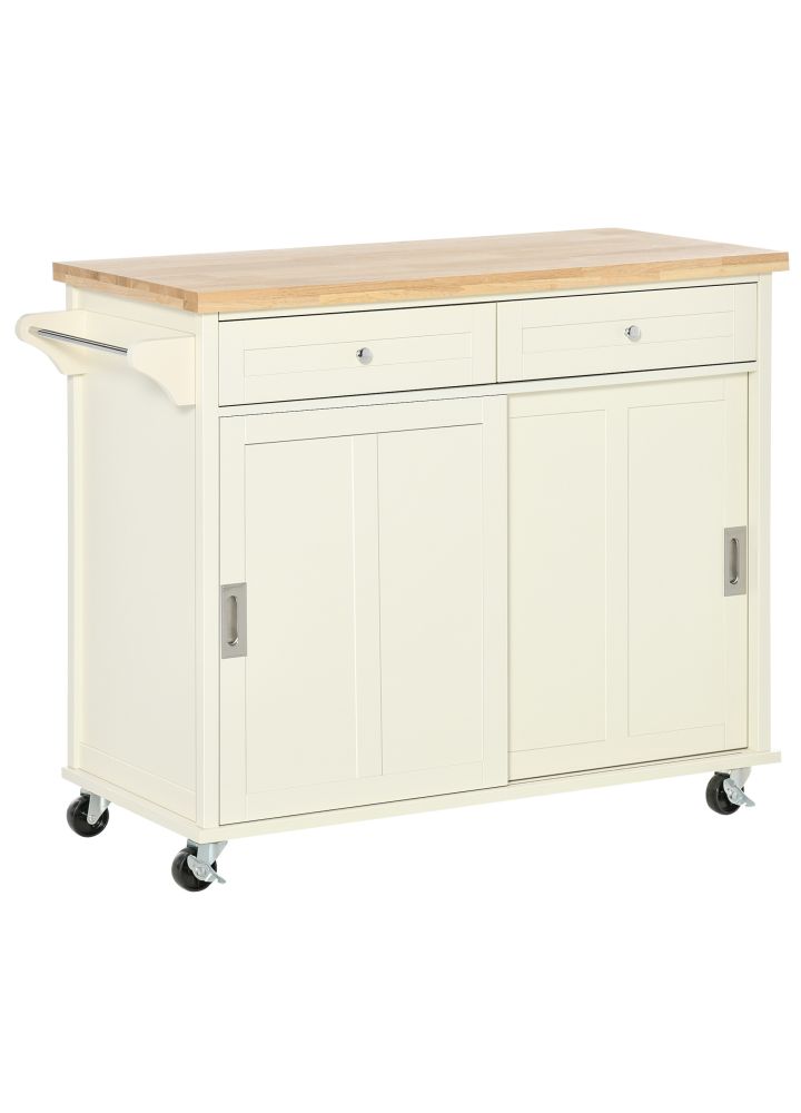 Carrito Cocina Porvoo Multifuncional Correderas Crema